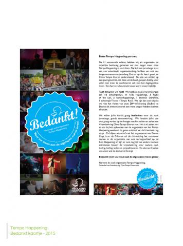 Tempo Happening - Bedanking medewerkers - sponsors
